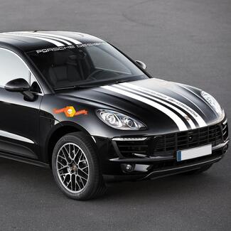 Porsche Design Macan Turbo Full Body Cofano centrale Spoiler sul tetto Strisce posteriori Decal Sticker 2014-presente
