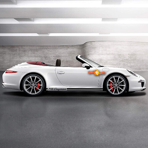 Adesivo Stripe Scritta Soglia Laterale Cayman Per Porsche 718 Cayman