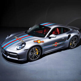 Porsche Kit Completo Martin Kit Strisce Laterali Adesivo Decalcomania

