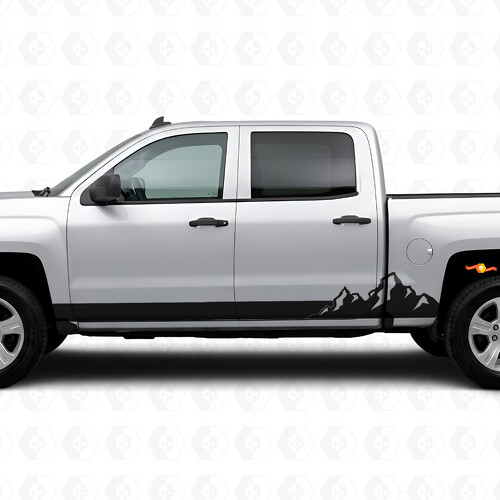 Strisce Viniliche Mountain Range per Porta e Soglia, per Chevrolet Silverado 1500 K2XX 2014-2019