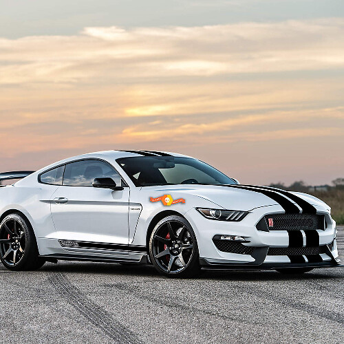 2X BOOSTED FORD MUSTANG lato vinile Rocker Panel body decalcomanie adesivo auto logo grafica emblema logo
