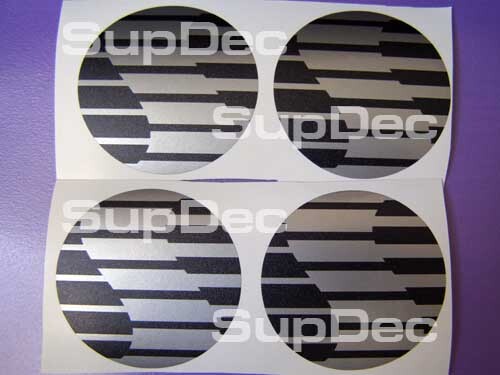 Adesivo Coprimozzo Argento Stile Saleen per Musclecarmodel