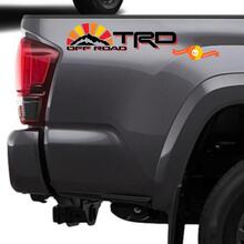 Coppia di TRD 4x4 Off road con Mountains Vintage Sunset Retro Old Style Side Vinyl Stickers Decal adatta a Tacoma Tundra 4Runner
 2