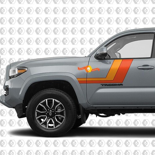 Adesivo Vinil Doppia Striscia Retro Laterale per Porta Toyota Tacoma 2016-2020