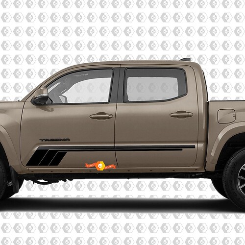 Adesivo Vinile Laterale a Strisce Triple in Stile Retrò per Toyota Tacoma 2016-2020