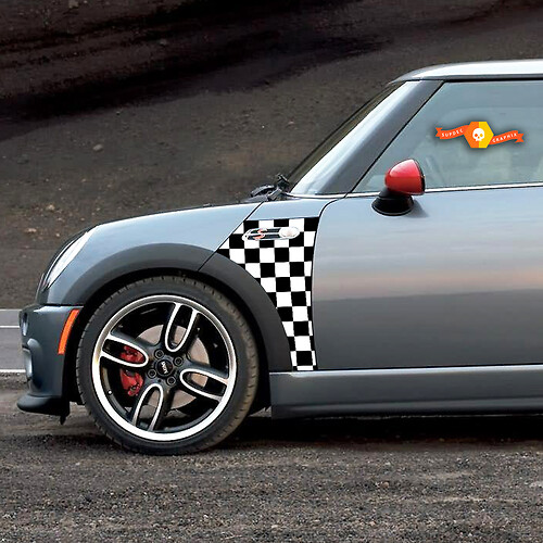 2002 2006 mini cooper checkmate un pannello adesivo per la grafica in vinile a scacchi
