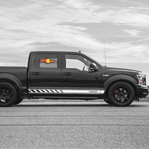 4x4 Off Road Twin Stripe Pair — Adesivo in vinile (sottoporta) per Ford F-150 2009-2020