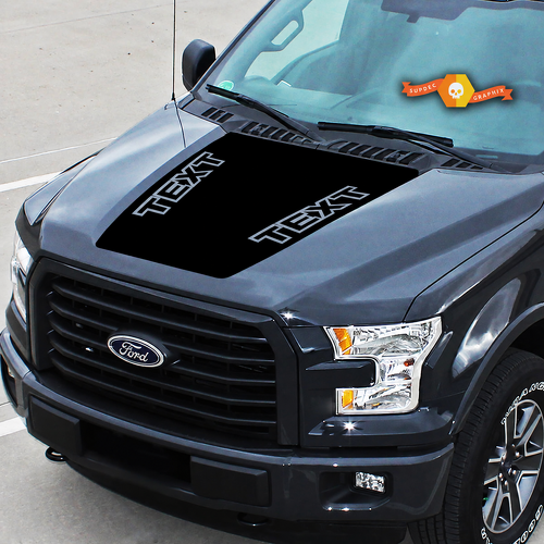Adesivo in Vinile per Cofano con Lettere Twin Blackout per Ford F-150