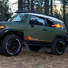 Toyota FJ Cruiser Side Retro Vintage Rocker Panel Stripes Adesivo Grafica decalcomania
 2
