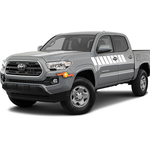 Grafica della decalcomania dell'autoadesivo delle strisce retrò del cofano laterale Toyota Tacoma STROBE 2016-2020

