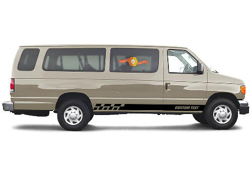 2x lato Ford E-Series Chassis Vinyl Stripes decalcomania del corpo decalcomania grafica in vinile adesivo Stile di testo personalizzato 4
