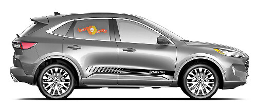 2x lato Ford Escape Vinyl Stripes decalcomania del corpo adesivo grafico in vinile Stile di testo personalizzato 1
