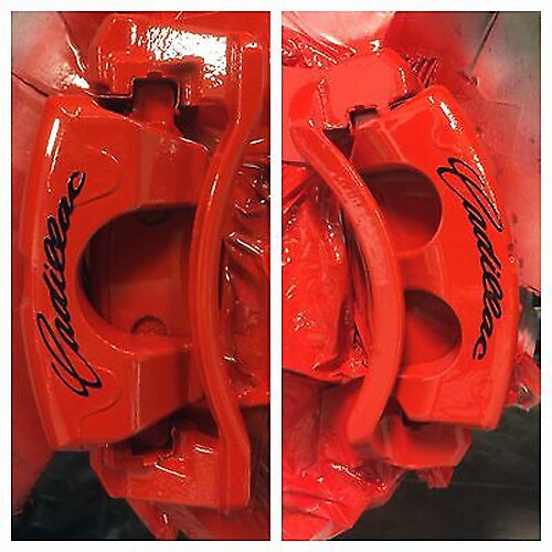 6 x Cadillac adesivi curvi logo pinza freno decalcomanie in vinile adesivi 09-15 (qualsiasi colore)
