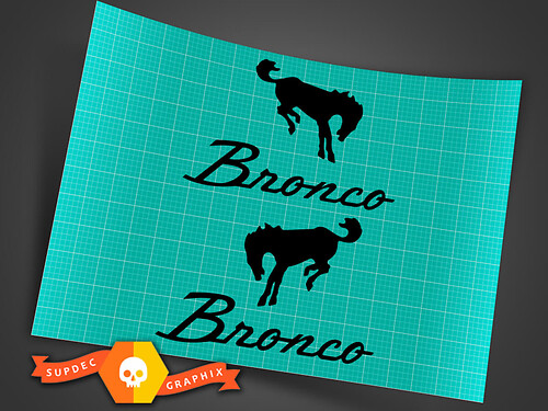 Ford Bronco - Bronco con cavallo - Set di decalcomanie - Altezza 6,25