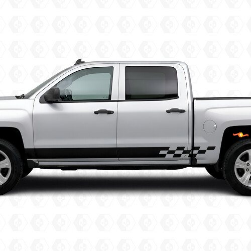 Strisce Vinile a Scacchi Lightning per Porte e Minigonne per Chevrolet Silverado 1500 K2XX 2014-2019