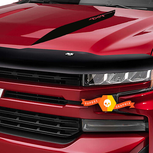 Adesivo in Vinile con Strisce Stile 4x4 per Cofano Chevrolet Silverado 2019-2020