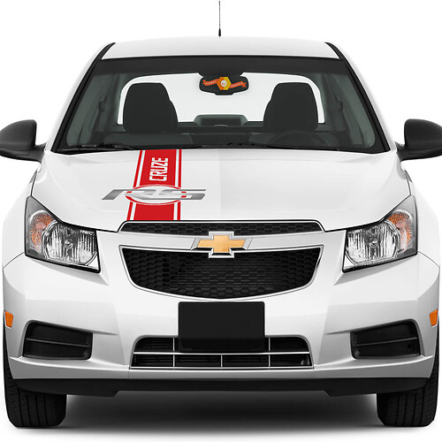 Chevrolet Chevy Cruze RS a 2 colori - Scritta Cruze grafica con strisce sul cofano Rally Racing
