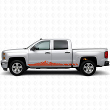 Strisce in Vinile con Motivo Montagna Topografica per Portiera e Minigonne per Chevrolet Silverado 1500 K2XX 2014-2019_4