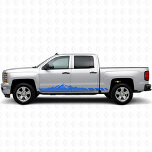 Strisce in Vinile con Motivo Montagna Topografica per Portiera e Minigonne per Chevrolet Silverado 1500 K2XX 2014-2019_5