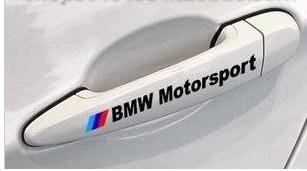 BMW Motorsport Maniglia per porta Decal adesivo emblema logo Rosso (coppia)
