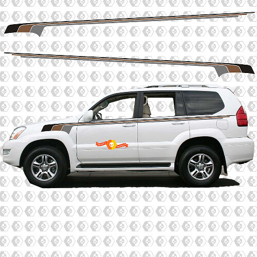 Adesivi Laterali in Vinile a Strisce Vintage Retrò per Lexus GX470