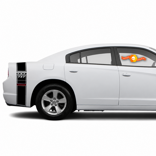 TXT Twin Line Rear Band — Adesivo in vinile (parafango posteriore, baule) per Dodge Charger 2011-2014