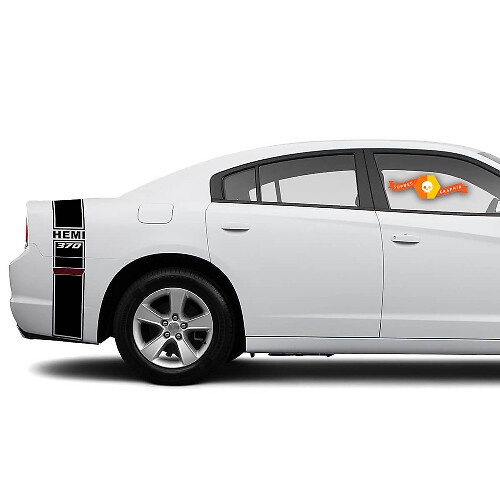 HEMI 370 Dodge Charger Trunk Band Decal Sticker Kit grafico completo adatto ai modelli 2011-2014
