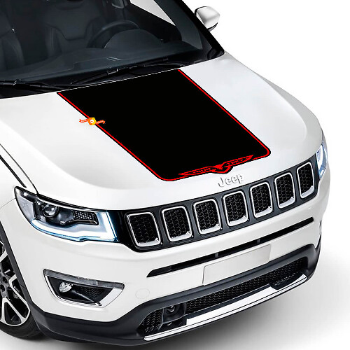 Adesivo in vinile personalizzato stile Hawk per cofano Jeep Compass Trailhawk 2017-2020