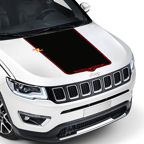 2017 2018 2019 2020 Jeep Compass Latitude TRAILHAWK Vinile Hood Decal Sticker Graphic Stripe Vinile avvolgente di alta qualità
