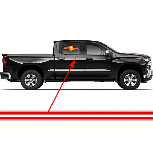 Grafica Chevrolet Silverado strisce laterali accento Adesivo Decalcomania pannello porta Adesivo Decalcomania in vinile nero
