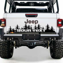 Adesivo in Vinile Personalizzato Alberi di Pino per il Portellone Jeep Gladiator_3