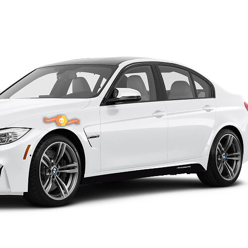 Coppia di Adesivi in Vinile con Striscia Sideskirt Stile M Performance per BMW M3 F80