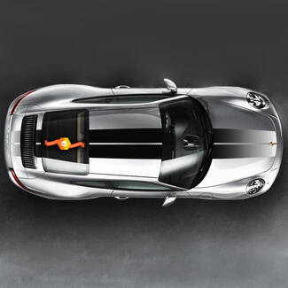 Doppie strisce sopra la parte superiore per Carrera Cayman Boxster o qualsiasi Porsche
