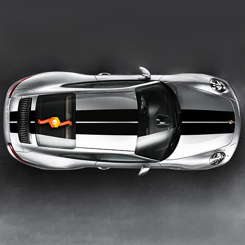 Incredibili doppie strisce sopra la parte superiore per Carrera Cayman Boxster o qualsiasi Porsche
