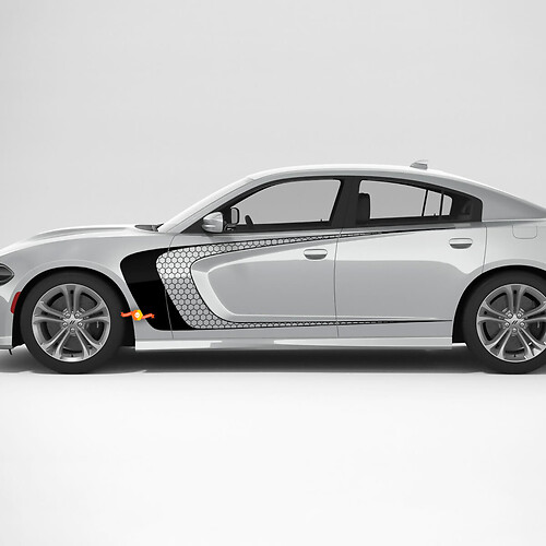Decalcomanie per adesivi laterali a nido d'ape con accento C per Dodge Charger 2015-2024
