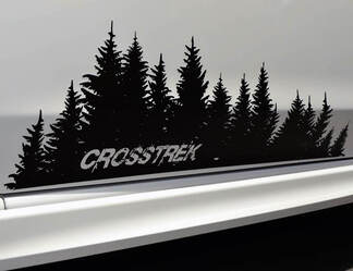 Subaru Crosstrek albero Decal Destroyed vinyl Porta grafica Forest Silhouette Tree adesivo
