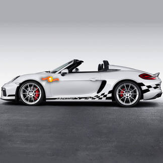 Porsche Rocker Panel Сheckered Flag Side Stripes Decalcomania grafica per Boxster S o qualsiasi Porsche
