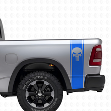 Kit di Adesivi in Vinile con Strisce Laterali Punisher Skull per Dodge Ram_2