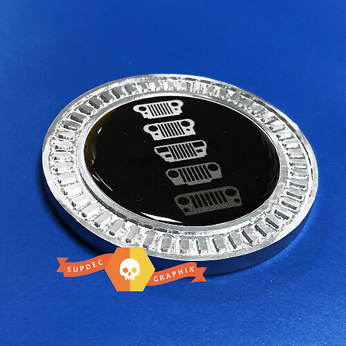 Distintivo 3D Jeep Grille History Evolution Emblema laterale del letto in metallo e alluminio per Jeep Wrangler JL JK YJ TJ
