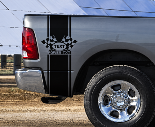 Adesivo in Vinile Personalizzato con Strisce Verticali a Scacchiera da Montare accanto al Letto per Dodge Ram 1500