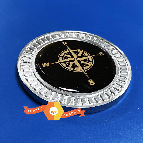 Emblema Laterale Bombato 3D in Alluminio Compass per Jeep Wrangler JL JK YJ TJ