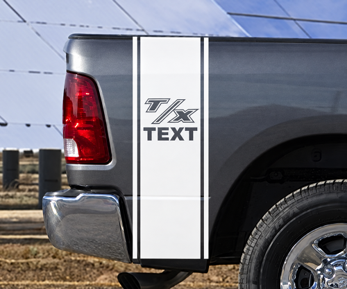 Kit di strisce verticali T/X personalizzato Adesivo in vinile per fiancata Dodge Ram 1500