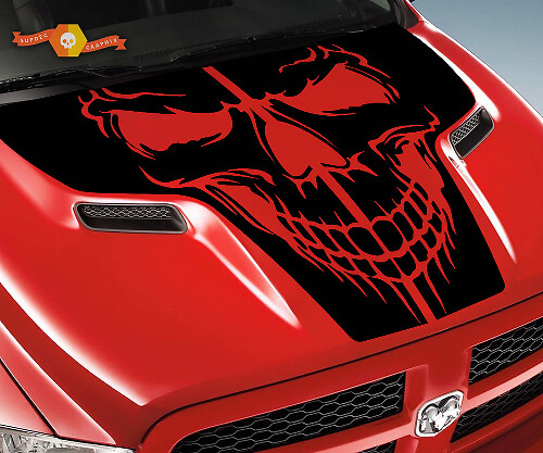 Adesivo in Vinile Teschio per Cofano Dodge Ram 1500 2500 Rebel