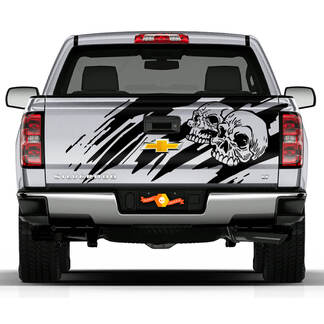 Portellone posteriore cranio Distressed Grunge Design Hood Door Car Bed Pickup Vehicle Truck Decalcomania grafica in vinile
