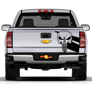 Portellone posteriore Skull Distressed Grunge Design Car Bed Pickup Vehicle Truck Decalcomania grafica in vinile
