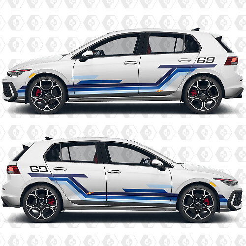 Grafica personalizzata da corsa Adesivi in vinile per VW Volkswagen Golf
 1