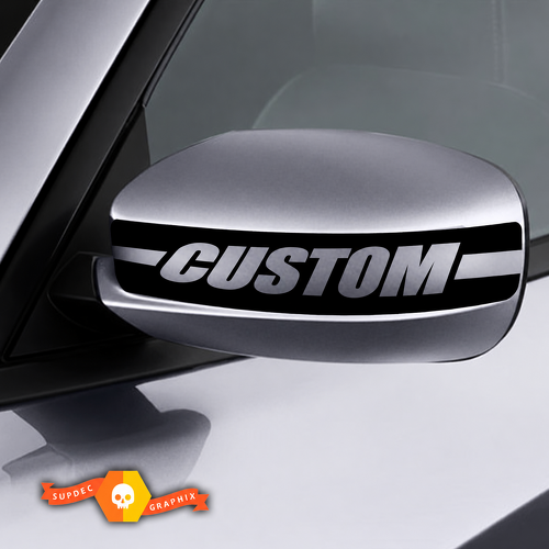 CUSTOM Block Bar Mirror Cap Pair Universale Adesivo in vinile per Dodge Charger 2011-2016