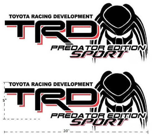 Kit di Adesivi Laterali Sportivi Posteriori TRD Predator Edition per Camion Toyota