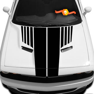 Dodge Challenger Hood T Decal Ribbed Challenger Sticker La grafica del cofano si adatta ai modelli 09 - 14
