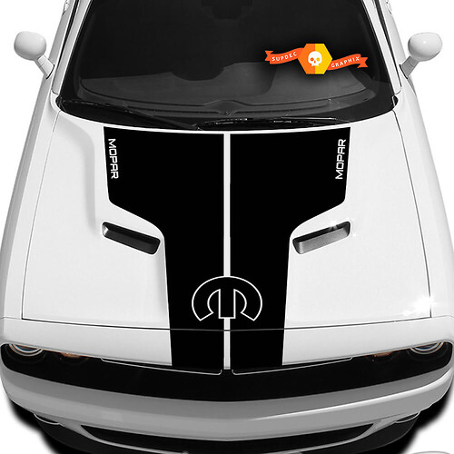Decalcomania T per cofano Dodge Challenger con scritta Mopar Adesivo Grafica per cofano adatta ai modelli 09 - 14
